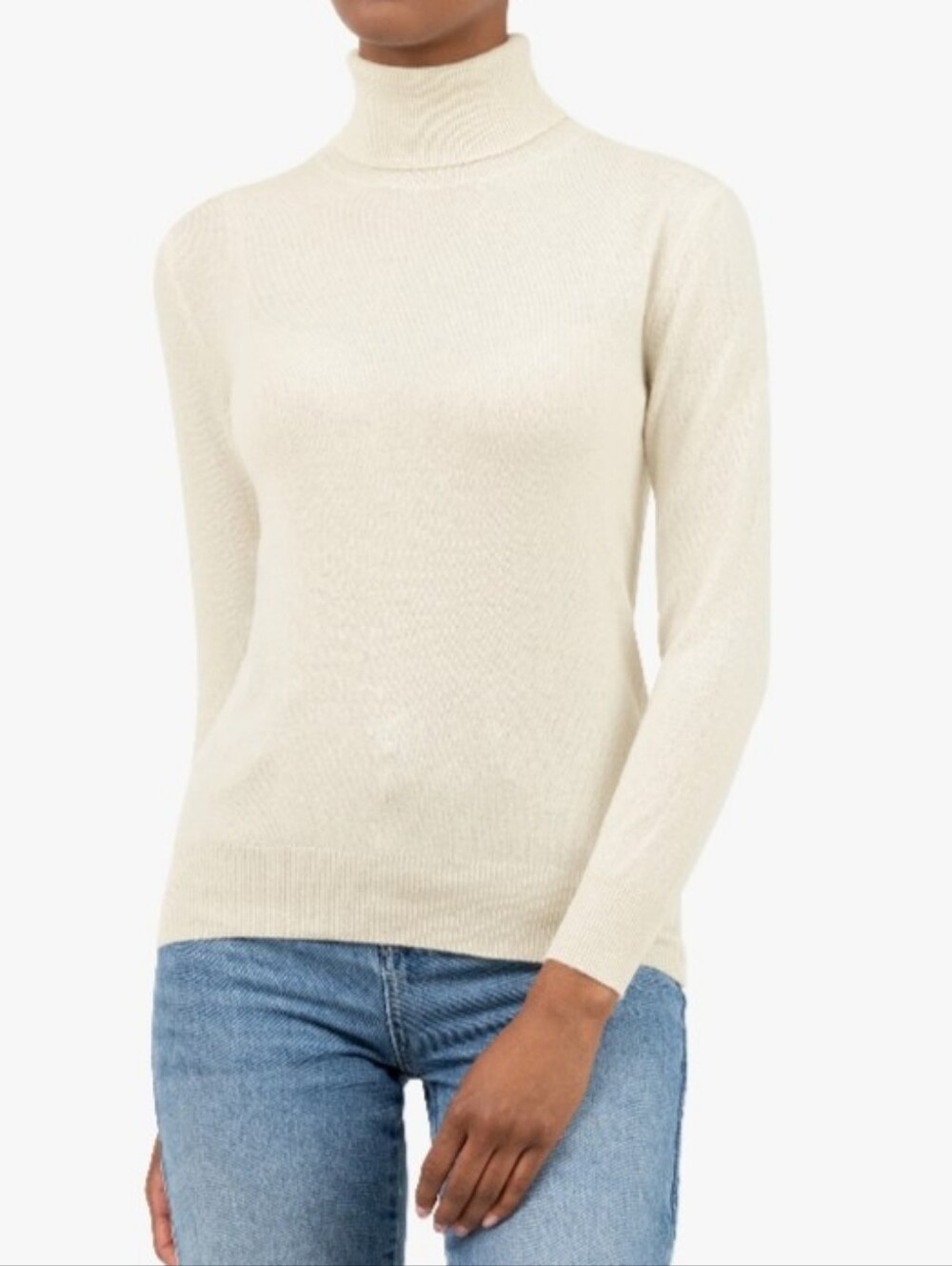 Charter Club Cashmere Turtleneck Sweater in Off-White Size S